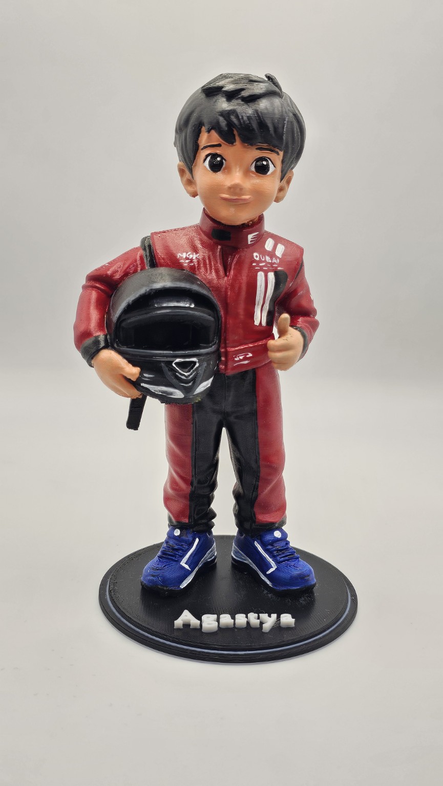 Custom 3D printed human figurine of Agastya, founder of Tiny Layer Lab